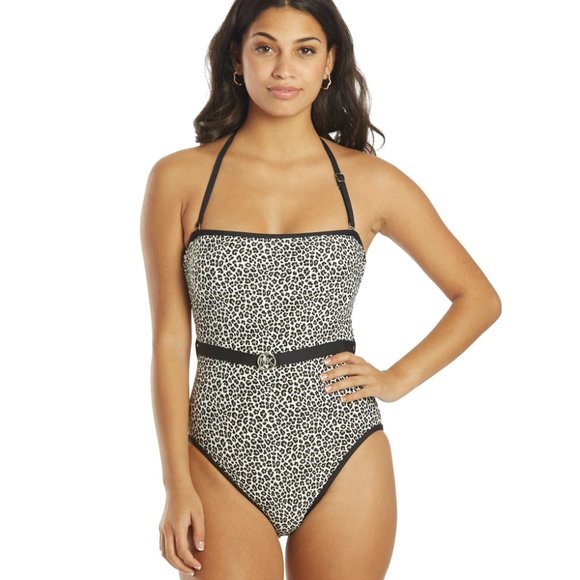 ❤️🌴 HOST PIC! ❤️🌴 Michael Kors  Mini Leopard Belted Bandeau Sz 10 🖤 - Picture 2 of 6